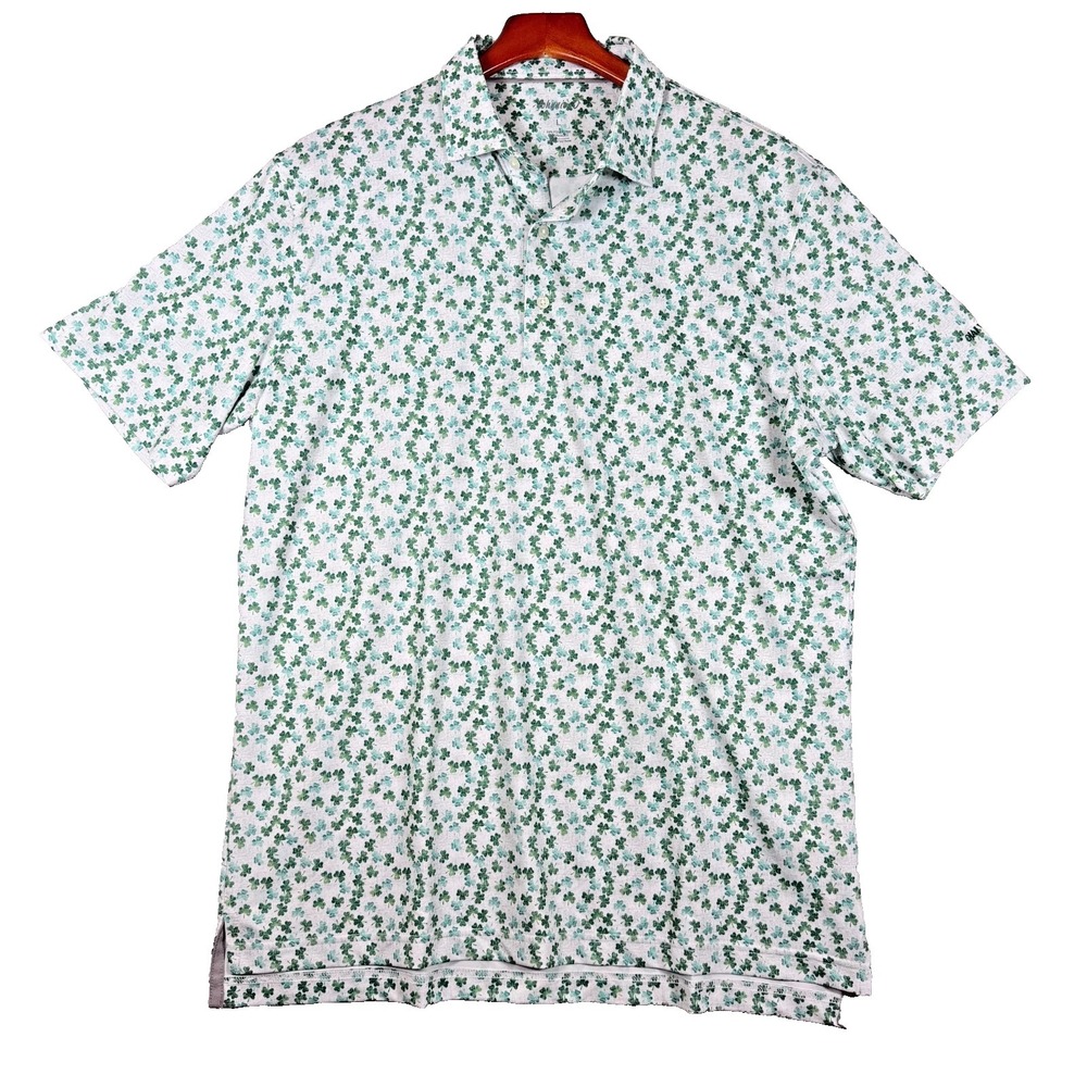Johnnie-O Polo Shirt Mens Large Ojai Valley Inn Green Shamrock Performance Golf